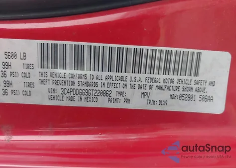 2016 Dodge Journey Crossroad Plus z USA, uszkodzony, nr VIN 3C4PDDGG9GT220862